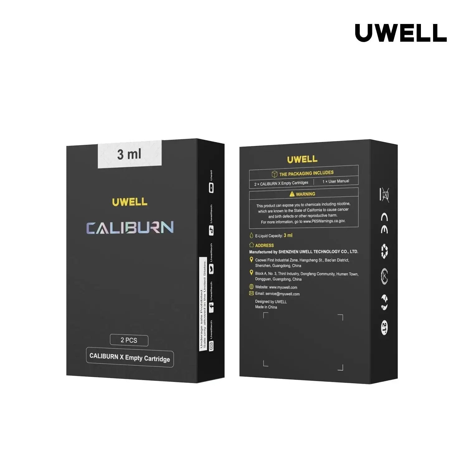 UWELL Caliburn X Replacement Pod 3ml (2 Pack) Coil Podlyfe
