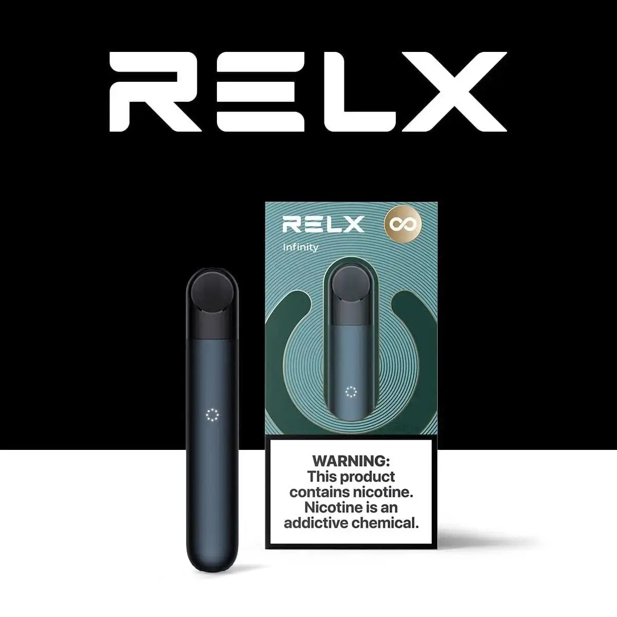 RELX Infinity Device Prefilled Pod Systems Black   nicotine vape available in Australia