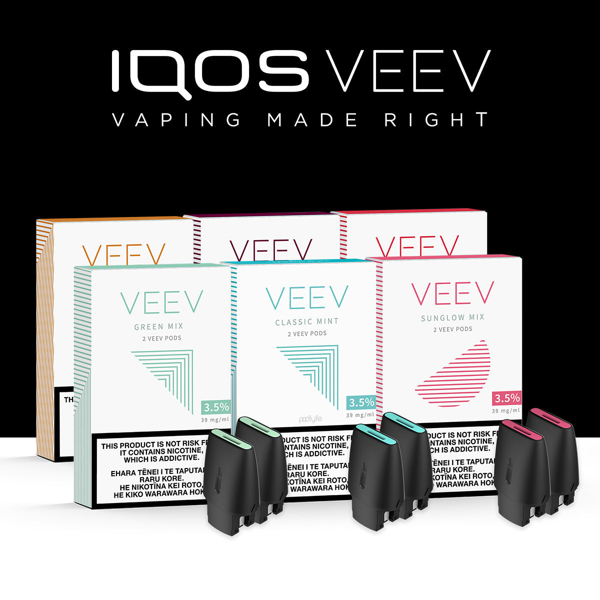 IQOS VEEV Replacement Pods Prefilled Replacement Pods Classic Mint Single Pack 0.035 nicotine vape available in Australia