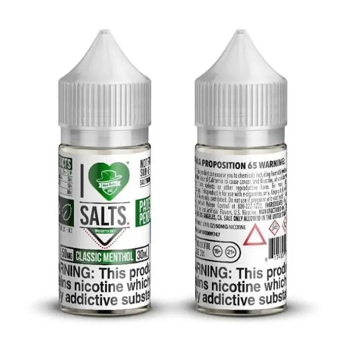 Classic Menthol by I Love  Salts Nic Salts 25mg   nicotine vape available in Australia